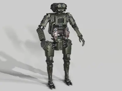Police Cyborg Robot Low-poly 3D model Low-poly 3D model
