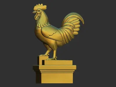 Rooster Statue 2 3D print model