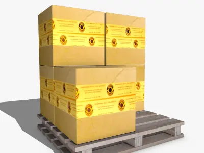 Boxes on a Pallet Low-poly 3D model