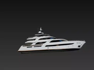 Ultra Luxury Mega Super Yacht 3D print model