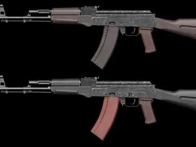 AK-74 Late AK-74N Late Kalashnikov Assault Rifle Game Ready Low-poly 3D model