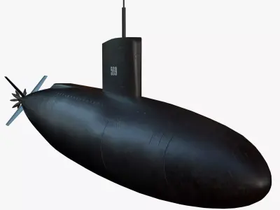 USS Albacore Submarine Low-poly 3D model