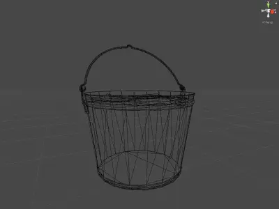  Bucket metal Free low-poly 3D model