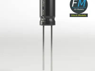 Electrolytic capacitor 3D model purchase