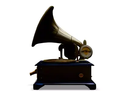 Antique Gramophone 3D Model Low-poly 3D model