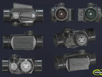 Gun sights Collimator sight Low-poly 3D model