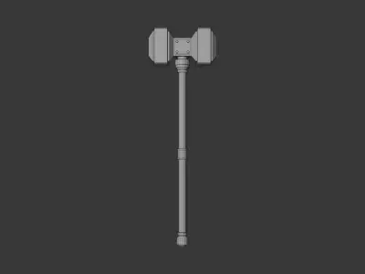 Stylized Battle Warhammer - PBR Game Ready Asset Free low-poly 3D model
