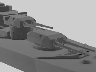 KMS Bismarck - Model for small scale printing 3D print model