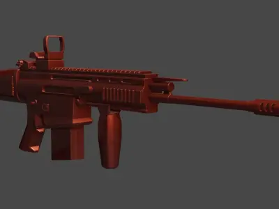 Scar-H Game Ready gun 3D model