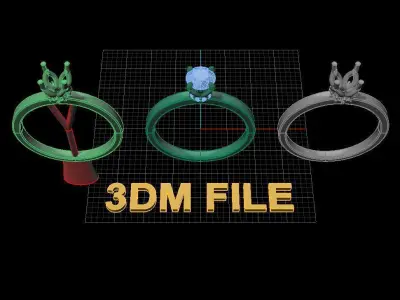 Floral Gallery Solitaire Infinity Diamond Bow Engagement Ring 3D print model
