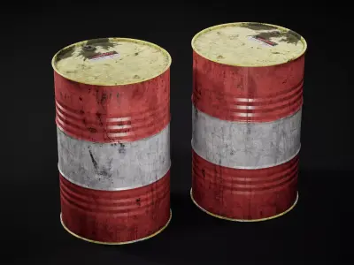 Metal Barrel Low-poly 3D model get