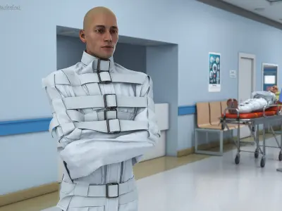 Male Figure in Straitjacket 3D model