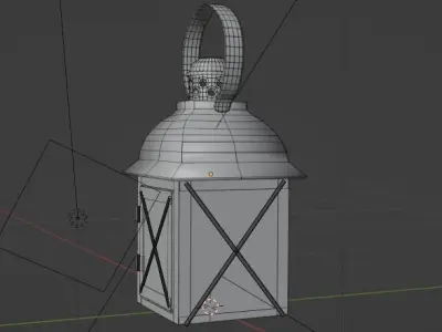 Lantern Model 1 golden 3D model