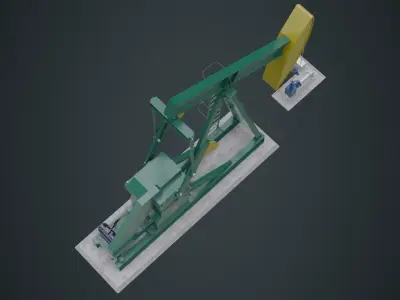 Oil Pumpjack 1A Low-poly 3D model