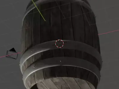 Old Wood Barrel Low-poly 3D model