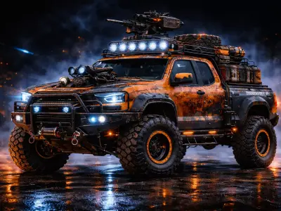 Apocalyptic Armored Offroad Combat Truck 4x4 High Detail 3D model