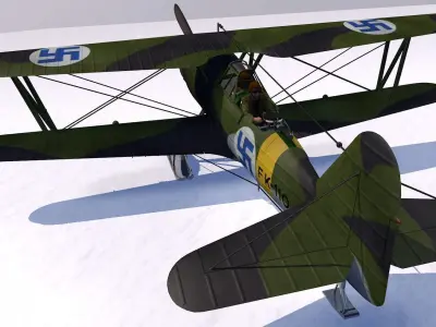 Fokker CX -  Finnish 3D model