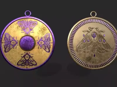 butterfly pendant 3D print model Low-poly 3D model