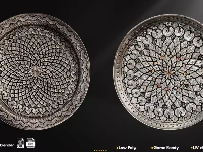 Arabic and Persian Tray Vol1 Low-poly 3D model