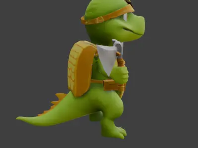 Cartoon Dinosaur Stylized Game-Ready 3D Model with PBR Textures Low-poly 3D model
