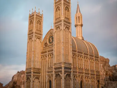 GOTHIC MODULAR BUILDING PACK OLD CASTLE 3D Model Collection