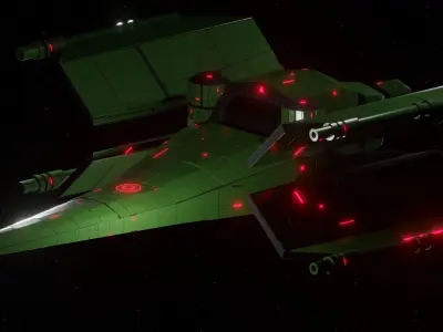 Hunter VI Spaceship Low-poly 3D model