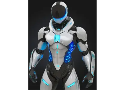 Sci-Fi Robot Warrior Low-poly 3D model