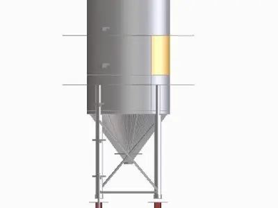 Cement silo 200Ton 3D model
