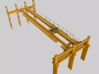 Pendant Overhead Crane  Low-poly 3D model