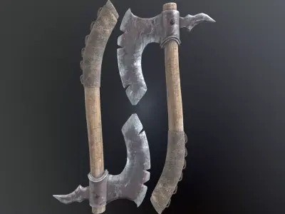 3d rusty axe Low-poly 3D model