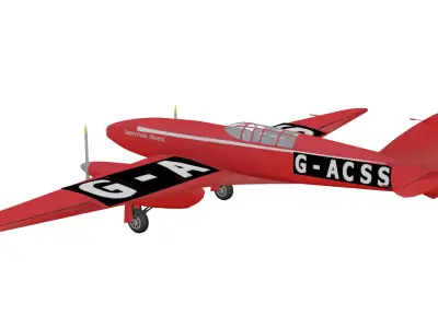 de Havilland DH88 Comet Low-poly 3D model