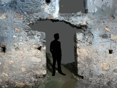 Abandoned House Ruined Part Scan - House Wall 3D model