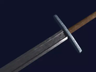 Langsax sword with Grossmesser handle Low-poly 3D model
