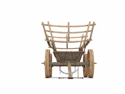 Old Wooden Cart 3D model get