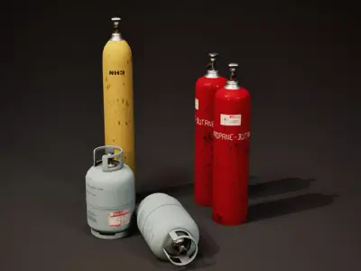 Gas Cylinder Pack Low-poly 3D model purchase