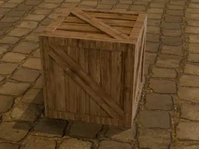Wooden Crate 3D Low-poly 3D model