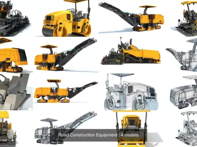 Road Construction Equipment 3D Model Pack
