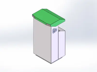  Anti-vandal trash can with cleaner organizer 3D model