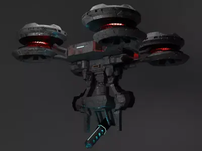 Sci-Fi Drone 3D model 4