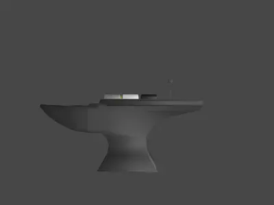 Anvil and Ingots Low-poly 3D model