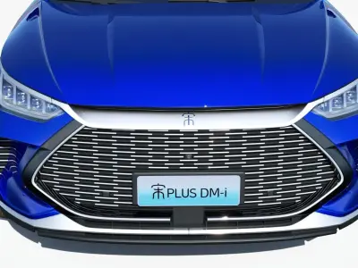 BYD SONG PLUS DM-i AWD 2022 with interior Low-poly 3D model