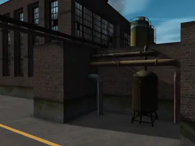 Pipe construction set Low-poly 3D model