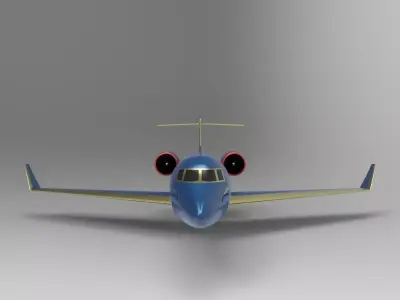 Private Jet  Low-poly 3D model
