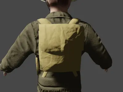 WWII British Soldier Low-poly 3D model