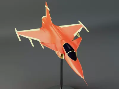 Gripen orange fighter jet 3D print model