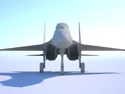Sukhoi Su-27 Flanker Low-poly 3D model