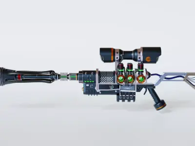 Plazma rifle Low-poly 3D model