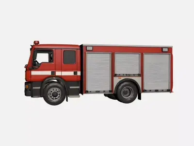 Realistic Fire Truck Detailed Emergency Vehicle 01 3D model