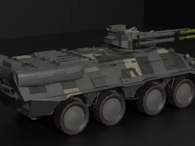 BTR-3E1 armored vehicle Low-poly 3D model