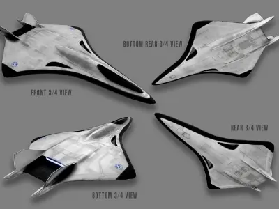 Sci-Fi X-107 Advanced Atmospheric Entry Vehicle 3D Model Low-poly 3D model